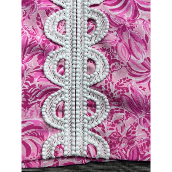 Lilly Pulitzer 10 Pink Blossom FOXY LLAMA FOLA SET Sleeveless Top & Shorts Golf - Picture 12 of 15